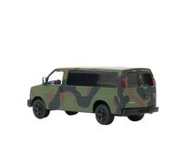 BMAONZ 1:64 For 596 Model Dietcast Express VAN Army Camouflage Alloy Car Model Static Green Vehicle(Green A)