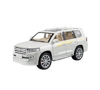 BMAONZ Scale Diecast Model 1 24 For Toyota LAND CRUISER Off-road SUV Zinc Alloy Die-cast Metal Model Car With Lights And Music Pre-Built Model Motor Vehicles(WHITE)