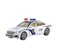 BMAONZ Scale Diecast Model 1 32 Scale Model For Mercedes-Benz S680 Police Car Simulation Cast Alloy Model Car Sound And Light Pull Back Pre-Built Model Motor Vehicles(White)