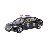 BMAONZ Scale Diecast Model 1 32 Scale Model For Mercedes-Benz S680 Police Car Simulation Cast Alloy Model Car Sound And Light Pull Back Pre-Built Model Motor Vehicles(Black)