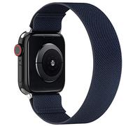BMBEAR Stretchy Solo Loop Bands Compatible with Apple Watch 42mm 44mm 45mm Braided Elastic Weave Nylon Wristbands Women Men Straps for iWatch Series 7/6/5/4/3/2/1/SE Midnight Blue
