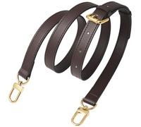 BMBMLV Vachetta Leather Strap Adjustable Crossbody Strap for Small Bags Pochette Mini NM Eva Favorite PM MM Nano Speedy, Coffee Leather, 41.7-50.3 in（106-128cm）,width 1.8cm/0.7inch