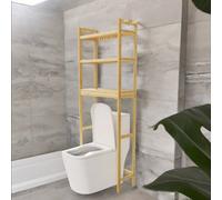 BMBO 3 Tier Wooden Over Toilet Storage Unit Natural Brown