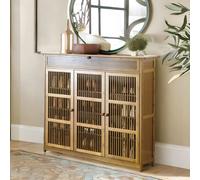 BMBO Large 4 Tier Wooden Shoe Storage Cabinet Organiser Brown - Brown - Brown