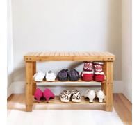 BMBO Wooden 2 Tier Shoe Storage Bench
