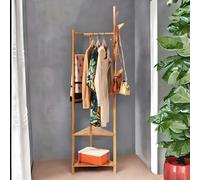 BMBO Wooden Coat Rack Stand With 2 Shelves