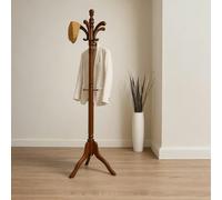 BMBO Wooden Coat Stand With 13 Hooks - Dark Brown
