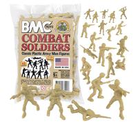 BMC Classic Tan Plastic Army Men 40pc WW2 Soldier Figures Made in USA