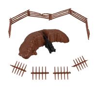 BMC CTS Redoubt Position & Naval Cannon - 12pc Brown Plastic Army Men Playset
