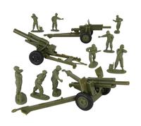 BMC CTS WW2 US Howitzer Artillery & Crew 12pc OD Green Plastic Army Men Playset