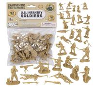 BMC CTS WW2 US Infantry Plastic Army Men - 33pc Tan 1:32 Soldier Figures