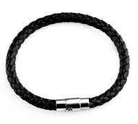 BMC-Designs BLACK FAUX LEATHER BRAIDED STYLE WRISTBAND WRIST STRAP BAND FITS 16-17CM BRACELET MAX SIZE 18CM X 6MM WOMENS TEENS MENS A5 UK SELLER