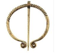 BMC-Designs Large Ancient Norse Gold Viking Shawl Cloak Lapel Pin Penannular Brooch Kilt 2.2 x 2.7 inches CP8 UK SELLER