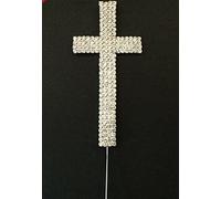 BMC-Designs LARGE SILVER CROSS CAKE TOPPER DECORATION PICK HOLY COMMUNION CHURCH CONFIRMATION EASTER UK SELLER c3