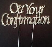BMC-Designs Large Silver ON Your Confirmation Party Cake Topper Decoration Church BOY Girl Pick UK Seller