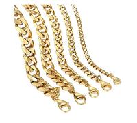 BMC-Designs Mens 9 inch 23cm Long Various Widths 3 4 6 8 10mm Gold Stainless Steel Curb Link Chain Bracelet C1 UK Seller (4)