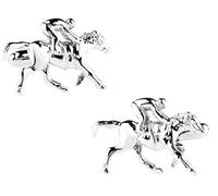 BMC-Designs Pair Horse Riding Racing Rider Jogging Silver Cufflinks Shirt Novelty Gift UK Seller