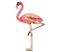 BMC-Designs QUALITY PINK FLAMINGO BROOCH BROACH ON A GOLD COLOURED BASE LAPEL PIN ZOO UK SELLER