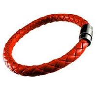BMC-Designs RED FAUX LEATHER BRAIDED STYLE WRISTBAND WRIST STRAP BAND FITS 16-17CM BRACELET MAX SIZE 18CM X 6MM WOMENS TEENS MENS A5 UK SELLER