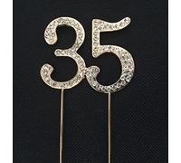 BMC-Designs Rose Gold 35TH Birthday Diamante Cake Topper Decoration Pick 35 TH Thiry Five UK SELLER