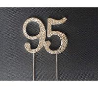 BMC-Designs Silver 95TH Birthday Cake Topper Decoration Pick Ninety Five Fifth 95 TH UK Seller