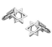 BMC-Designs Silver The Star of David Cufflinks Jewish Judaism Menorah Dress Shirt Wedding