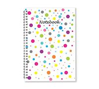 BMC LONDON A5 Notebook/Journal - Lined A5 Wirebound Notebook Micro-perforated Pages, Hardcover, Strong Twin-Wire Binding with Thick Paper, Wire bound Notebook/Notepad (Multicoloured Dots)