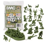 BMC Marx Plastic Army Men US Soldiers - OD Green 31pc WW2 Figures - Made in USA