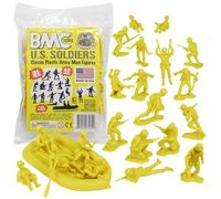 BMC Marx Plastic Army Men US Soldiers - Yellow 31pc WW2 Figures - Made in USA