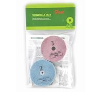 BMC VIRGINIA FAST kit for the manual restoration of polished marble by 3 diamond abrasive sponge fiber pads and 100 gr polishing powder to restore the marble polish