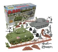BMC WW2 D-Day Tank Battle - 36pc Plastic Army Men Playset