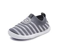BMCiTYBM Baby Shoes Boy Girl Infant Sneakers Non-Slip First Walkers 6 9 12 18 24 Months, 2-dark Grey, 18-24 Months