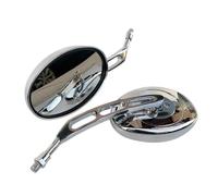 BMDBD Universal Motorcycle Rear View Mirrors 10mm Chrome Oval Side Mirrors For Vtx 1300 Vtx 1800