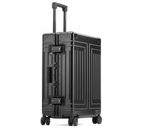 BMDOZRL Suitcase All-aluminum Magnesium Alloy Suitcase Trolley Case Aluminum Frame Anti-fall Silent Universal Wheel Suitcase Large Suitcase(Schwarz,20in)