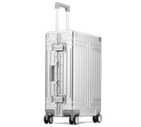 BMDOZRL Suitcase All-aluminum Magnesium Alloy Suitcase Trolley Case Aluminum Frame Anti-fall Silent Universal Wheel Suitcase Large Suitcase(Silver,20in)