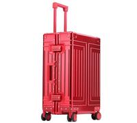 BMDOZRL Suitcase All-aluminum Magnesium Alloy Suitcase Trolley Case Aluminum Frame Anti-fall Silent Universal Wheel Suitcase Large Suitcase(Red,22in)