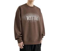 BmDSGC Halloween Mens Crew Neck Sweatshirt Fleece Lined Winter Warm Pullover Long Sleeve Tops Loose Fit Casual Work Jumper Parka Leisure Wear Inflatable Father Christmas (Coffee, XXL)
