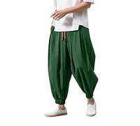 BmDSGC Mens 3/4 Long Shorts Cargo Combat Elasticated Waist Three Quarter Length Below Knee Modest M-6XL Slacks Casual Comfort Fit Cotton Trousers for Men Lounge Wear SweatShorts (Green,3XL)