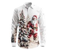 BmDSGC Men's Christmas Jumper Classic Fairisle Reindeer Rudolph Santa Xmas Tree Party Sweater Regular Fit Tops Vintage Classic Lightweight Work Winter Casual Jumpers Xmas Costumes Men (Z1 White,XL)