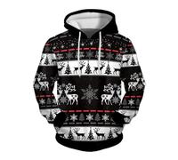 BmDSGC Men's Christmas Jumper Funny Ugly Dinosaur Rudolph Reindeer Santa Xmas Ladies Sweater Warm and Comfortable Casual Wear for Cold Weather Sexy Santa Costume Men (Black,XXL)