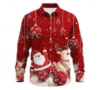 BmDSGC Men's Christmas Shirt Funny Christmas Tree Printed Hawaiian Shirts Funny Short Sleeve Ugly Floral Summer Holiday Beach Tops Santa Claus Costume Adult