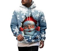 BmDSGC Men's Ugly Christmas Sweatshirts 3D Ugly Xmas Pullover Novelty Merry Christmas Sweater for Adults Novelty Hooded Jumper 3D Graphic Sweatshirt Crewneck Xmas Sweatshirts (Z1 Light Blue,5XL)