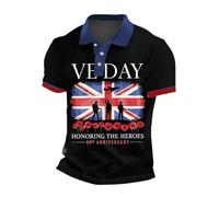BmDSGC Mens Union Jack Tshirt Mens Shirt Britain UK United Kingdom 3D Print Breathable Lightweight Golf Polo T-Shirts Britain Union Jack Grunge Flag Muscle Gym Workout Athletic Shirt,3XL