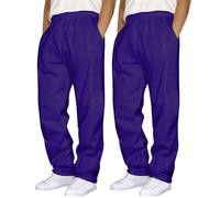 BmDSGC Sweatpants Mens Plain Joggers Fleece Jogging Bottoms Elasticated Waist & Drawstring Tracksuit Bottoms with Pockets Casual Fleece Jogger Sweatpants Mens Skinny Chinos(Purple,L)