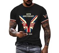 BmDSGC Union Jack 2025 T Shirt for Men United Kingdom Britain England Breathable Quick Dry Short Sleeve Casual Work Polo T-Shirt Party Football Fitness Printed Shirts,3XL