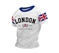 BmDSGC Union Jack Flag Men Shirts UK British Flag Short Sleeve Breathable Quick Dry Sports Work Golf T-Shirts King Charles Coronation 2025 Collarless Short Sleeve Stylish Athletic Tshirts,M