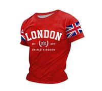 BmDSGC Union Jack T Shirts Mens UK British Flag Cotton Polos Tshirt Summer Ribbed Tipping Collar Tshirts Pique Top King Charles Coronation Short Sleeve Fashion Workout Shirts,L
