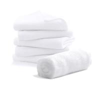 Bmeigo 6 Pack 12 x 12 inch Flannel Face Cloths, Face Cloth Towel Bamboo Cotton Absorbent Soft Reusable Facial Cleansing Wash Towel for Baby Kids Adults, Home Spa Beauty (White)