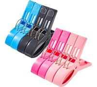 Bmeigo 8PCS Beach Towel Clips - Strong Grip Beach Towel Pegs for Cruise Chairs Sunbeds Sun Loungers Laundry Large Non Slip Plastic Clamps for Towels, Blankets & Clothes (Rose/Pink/Blue/Black)