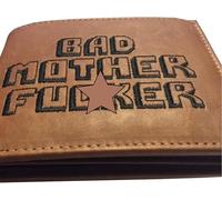 BMF Embroidered Genuine Leather Wallet Brown Raw Thick